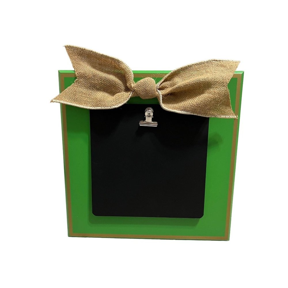 Mainstreet Collection green black Bow Clipboard Frame burlap